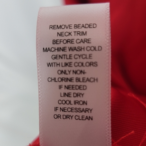 GORGEOUS!! Spense Red Box Pleat Dress with Rhinestone Neckline Size 14 - Picture 7 of 8